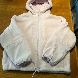 Light Pink Fuzzy Target Zip Up Jacket Like New Womens Medium